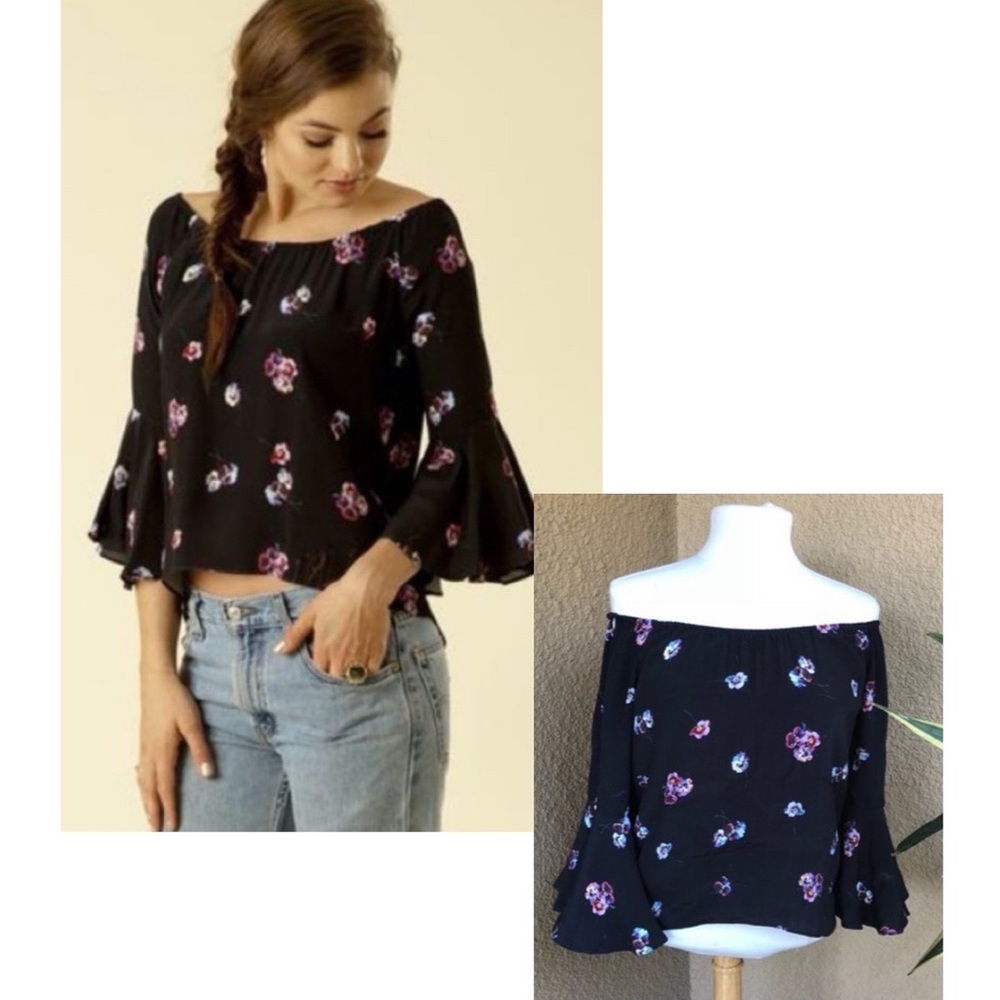 Merritt Charles Floral Off-Shoulder Byron Blouse